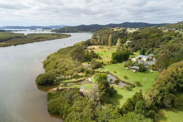 aerial view of river