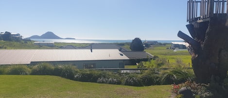 The view of the ocean from the deck 