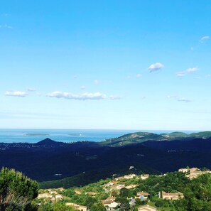 View of the bay of Cannes (Îles de Lerins) from terrace 