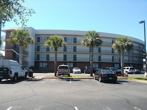 Pirate's Bay "B" building is located to the right (west) of the Olive Gardens