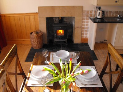 Historic, homely village retreat with log fires, in stunning Borders. Sleeps 4/6