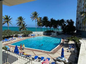 We have a nice huge pool right next to the ocean