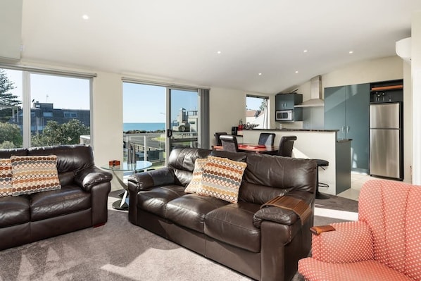 Living area with views of the Ocean