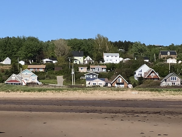 The beach village of Port Hood.Beth's Cottage is  right behind the brown A-frame
