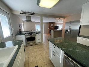 Kitchen and main door to the home.