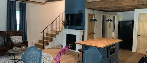 Main Living Area with view of loft