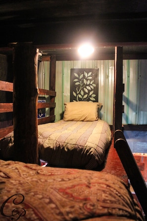 Twin bed in loft