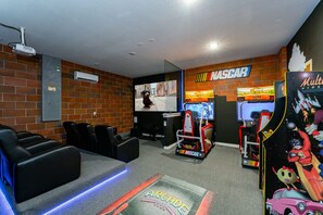 Theater Room showing TV and arcade games
