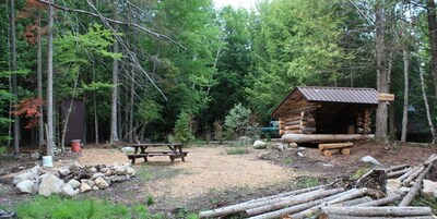 Classic Adirondack Lean-to with shower, fire pit, dock and waterfront