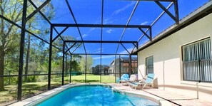 Private Pool with Covered Patio with view of Nature Reserve
