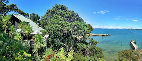 View of the house and Kawau Bay.