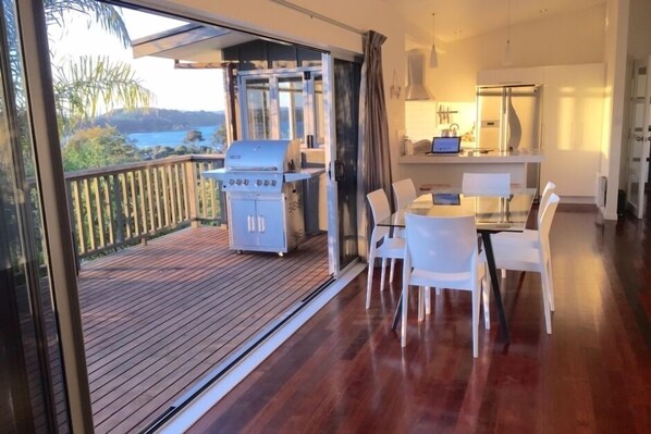 Dining and large deck area