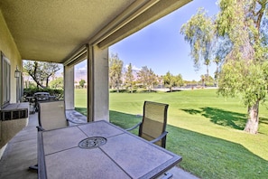 Covered Patio | Outdoor Dining | Gas Grill | Golf Course Views