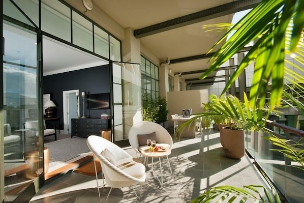 Sun-soaked garden patio