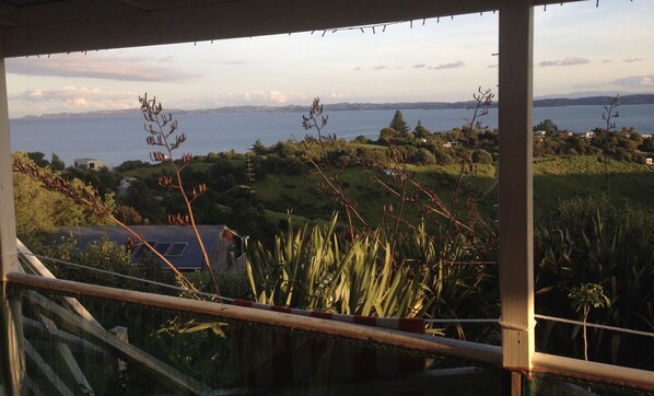 View across to Waiheke from deck