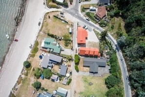 T Shaped house with grey roof