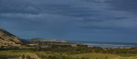 View of Coast, moody sky