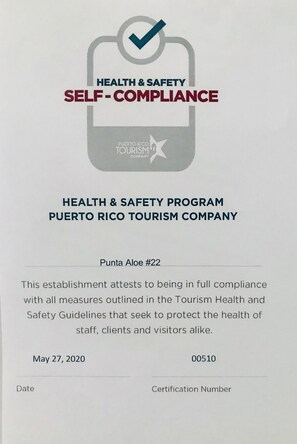Our Property is in Full Compliance with all Measures outlined by the PRTC