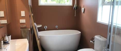 Luxury bathroom with free standing tub and separate shower