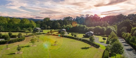 Overview of the cottages from the sky