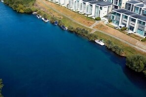 Aerial view of Riverside One and the Waikato River