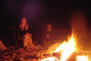 Evening fires on the beach