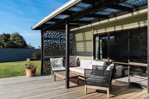 Sheltered, sunny deck