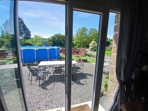 Pool viewed from dining room