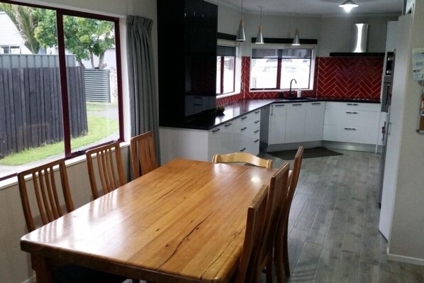 Dining and kitchen