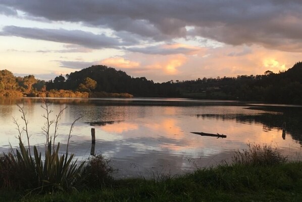 Sunrise at the waters edge.