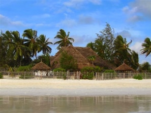 View of the villa from the beach/ocean