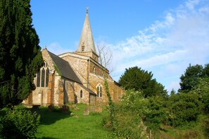 View of church from window