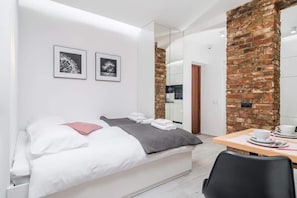 Bedroom area in the studio