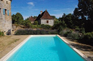 Secure pool (10m x 5m) with lower garden gate in open position