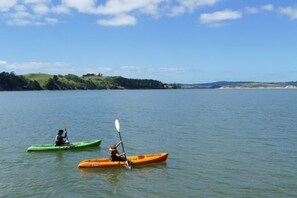 Explore using the two kayaks at the bach