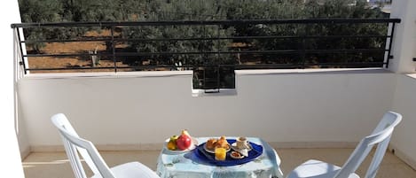 Balcon terrasse avec vue sur le jardin