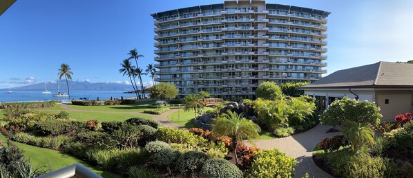 Breathtaking panorama from the balcony of #264! Molokai, tower 1, lobby