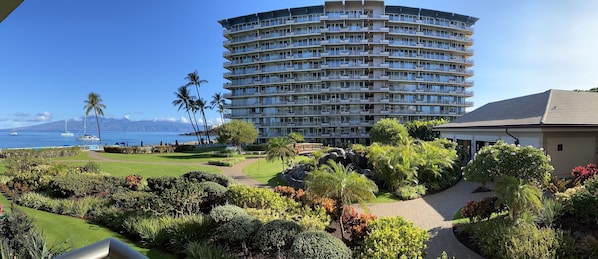 Breathtaking panorama from the balcony of #264! Molokai, tower 1, lobby