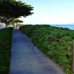 Enjoy the beach path that runs between the Hyatt Regency and the Sheraton.