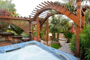 Hot Tub in the Back Yard Garden