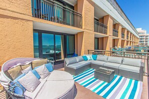 Full balcony sectional to stretch out, relax or enjoy the stars at night! :)