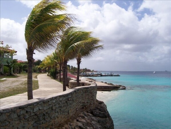 Oceanfront promenade at Sand Dollar Resort