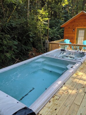 Swim Spa is SHARED with occupants of our River Cabin.