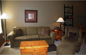 Living room with a sofa bed