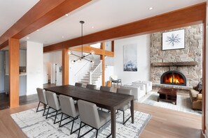 Dining area with seating for eight people