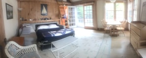living and dining taken next to wood stove