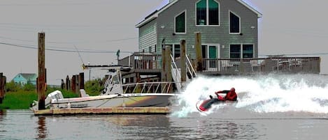 Cleaning the docks.