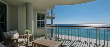 Gulf front balcony with panoramic views
