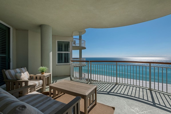Gulf front balcony with panoramic views