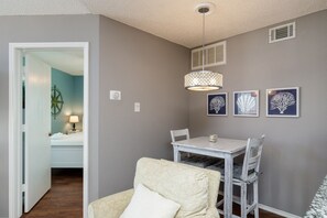 Natural light flooding the dining space